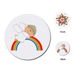 Angel Rainbow Cute Cartoon Angelic Playing Cards (Round) 