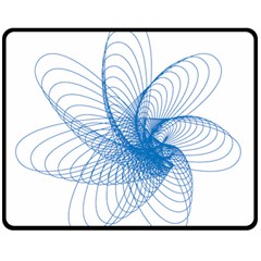 Spirograph Pattern Drawing Design Blue Double Sided Fleece Blanket (medium) 