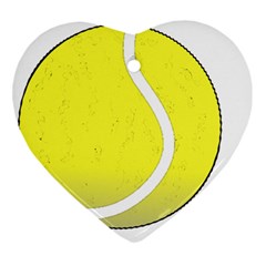 Tennis Ball Ball Sport Fitness Heart Ornament (two Sides) by Nexatart