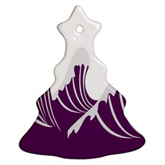 Waves Purple Wave Water Chevron Sea Beach Ornament (christmas Tree)  by Mariart