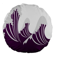 Waves Purple Wave Water Chevron Sea Beach Large 18  Premium Flano Round Cushions by Mariart