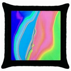 Aurora Color Rainbow Space Blue Sky Purple Yellow Green Pink Throw Pillow Case (black)