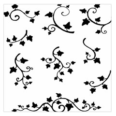 Black Leaf Tatto Large Satin Scarf (square) by Mariart