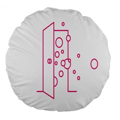 Deep Clean Bubbel Door Pink Polka Circle Large 18  Premium Round Cushions