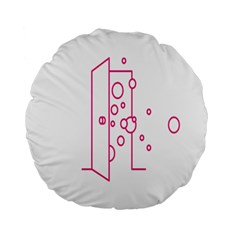 Deep Clean Bubbel Door Pink Polka Circle Standard 15  Premium Flano Round Cushions