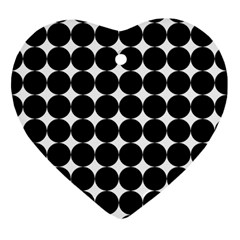 Dotted Pattern Png Dots Square Grid Abuse Black Heart Ornament (two Sides)