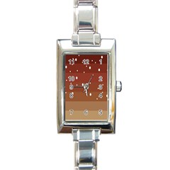 Fawn Gender Flags Polka Space Brown Rectangle Italian Charm Watch