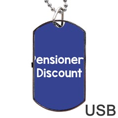 Pensioners Discount Sale Blue Dog Tag Usb Flash (two Sides)