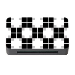 Plaid Black White Memory Card Reader With Cf