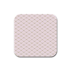 Plaid Star Flower Iron Rubber Square Coaster (4 Pack)  by Mariart