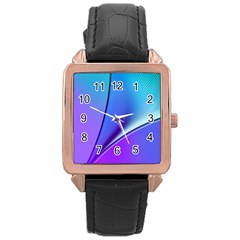 Line Blue Light Space Purple Rose Gold Leather Watch 