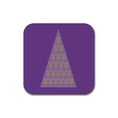 Pyramid Triangle  Purple Rubber Coaster (square) 