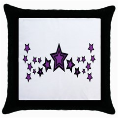 Star Purple Space Throw Pillow Case (black)