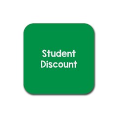 Student Discound Sale Green Rubber Coaster (square)  by Mariart