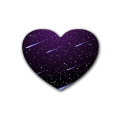 Starry Night Sky Meteor Stock Vectors Clipart Illustrations Rubber Coaster (heart) 