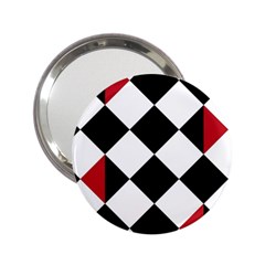 Survace Floor Plaid Bleck Red White 2 25  Handbag Mirrors by Mariart