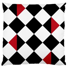Survace Floor Plaid Bleck Red White Large Cushion Case (one Side)