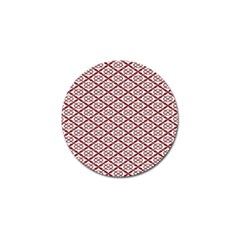 Pattern Kawung Star Line Plaid Flower Floral Red Golf Ball Marker (10 Pack)
