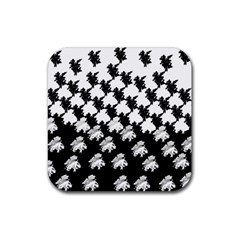 Transforming Escher Tessellations Full Page Dragon Black Animals Rubber Coaster (square) 