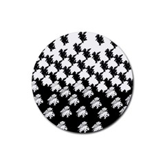 Transforming Escher Tessellations Full Page Dragon Black Animals Rubber Coaster (round) 