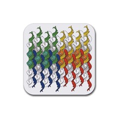 Rainbow Fish Rubber Coaster (square) 