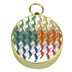 Rainbow Fish Gold Compasses by Mariart