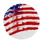 American flag Round Ornament (Two Sides) Back