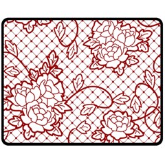Transparent Decorative Lace With Roses Double Sided Fleece Blanket (medium) 