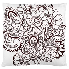 Henna Line Art Clipart Large Cushion Case (two Sides) by Nexatart