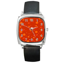Decorative Dots Pattern Square Metal Watch by ValentinaDesign