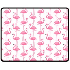Pink Flamingos Pattern Double Sided Fleece Blanket (medium) 