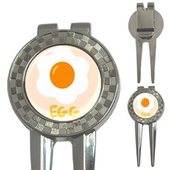Egg Eating Chicken Omelette Food 3-in-1 Golf Divots by Nexatart