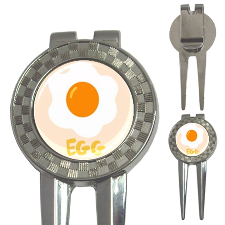 Egg Eating Chicken Omelette Food 3-in-1 Golf Divots