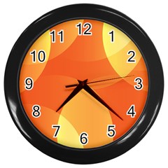 Abstract Orange Yellow Red Color Wall Clocks (black) by Nexatart