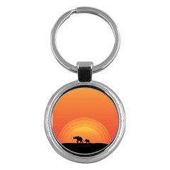 Elephant Baby Elephant Wildlife Key Chains (round)  by Nexatart