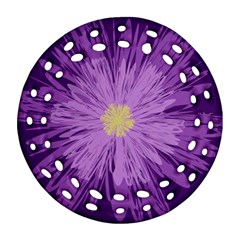 Purple Flower Floral Purple Flowers Round Filigree Ornament (two Sides) by Nexatart
