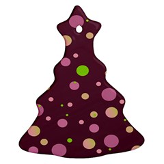 Decorative Dots Pattern Christmas Tree Ornament (two Sides) by ValentinaDesign