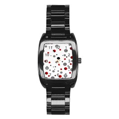 Decorative Dots Pattern Stainless Steel Barrel Watch by ValentinaDesign