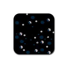 Decorative Dots Pattern Rubber Coaster (square)  by ValentinaDesign