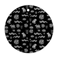 Aztecs Pattern Round Ornament (two Sides)