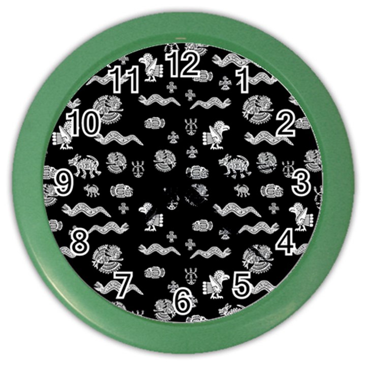 Aztecs pattern Color Wall Clocks
