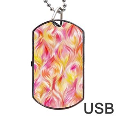 Pretty Painted Pattern Pastel Dog Tag Usb Flash (one Side) by Nexatart
