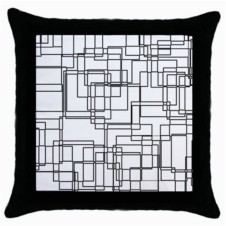 Structure Pattern Network Throw Pillow Case (Black)