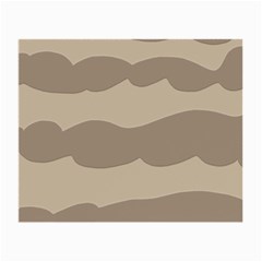 Pattern Wave Beige Brown Small Glasses Cloth (2-side) by Nexatart