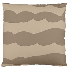 Pattern Wave Beige Brown Large Cushion Case (two Sides) by Nexatart