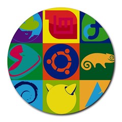 Linux Logos Round Mousepads by bullshitdesign