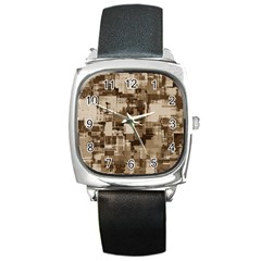 Color Abstract Background Textures Square Metal Watch by Nexatart