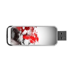 Red Black Wolf Stamp Background Portable Usb Flash (one Side) by Nexatart