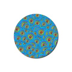 Digital Art Circle About Colorful Rubber Round Coaster (4 Pack)  by Nexatart
