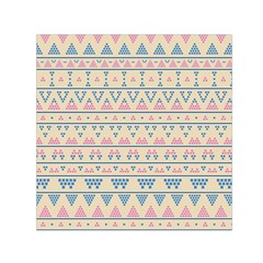 Blue And Pink Tribal Pattern Small Satin Scarf (square) by berwies